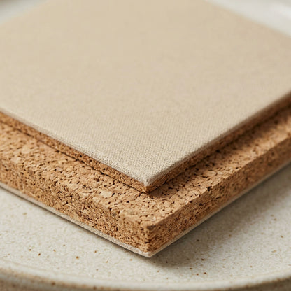 Vzxa Square Cork Back Coasters Sand 4 Pack